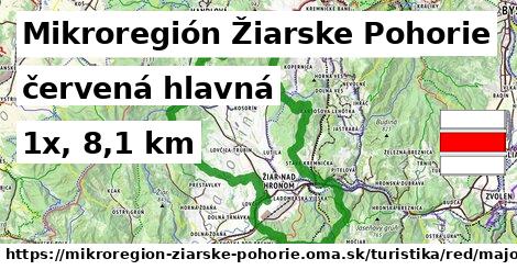 Mikroregión Žiarske Pohorie Turistické trasy červená hlavná
