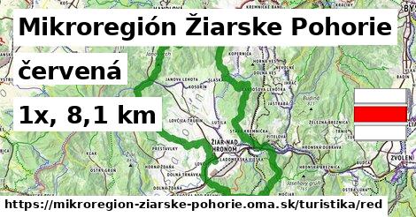 Mikroregión Žiarske Pohorie Turistické trasy červená 