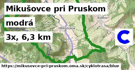 Mikušovce pri Pruskom Cyklotrasy modrá 