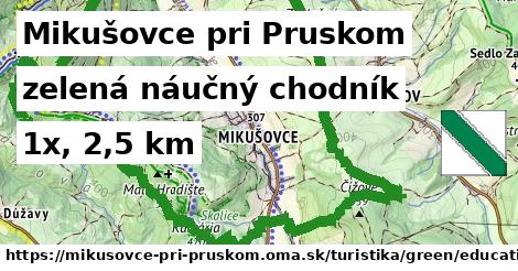 Mikušovce pri Pruskom Turistické trasy zelená náučný chodník