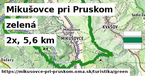 Mikušovce pri Pruskom Turistické trasy zelená 