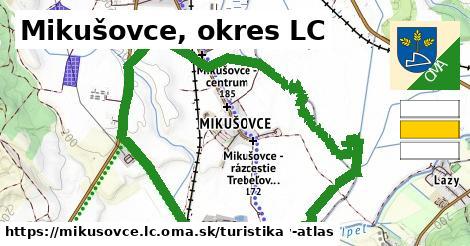 Mikušovce, okres LC Turistické trasy  