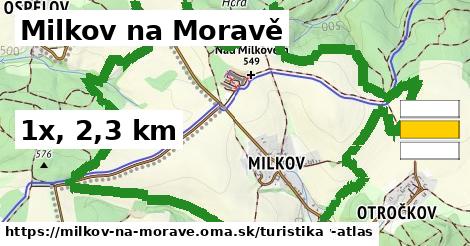 Milkov na Moravě Turistické trasy  