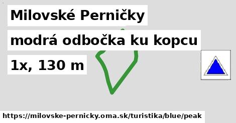 Milovské Perničky Turistické trasy modrá odbočka ku kopcu