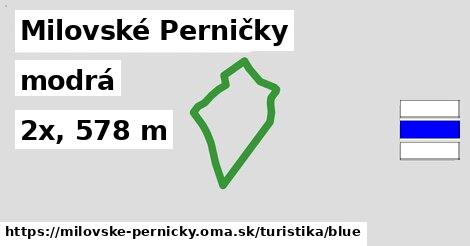 Milovské Perničky Turistické trasy modrá 