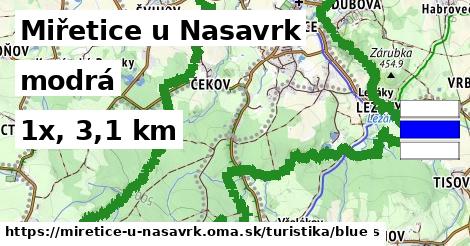 Miřetice u Nasavrk Turistické trasy modrá 