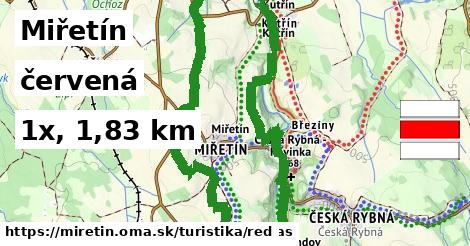 Miřetín Turistické trasy červená 