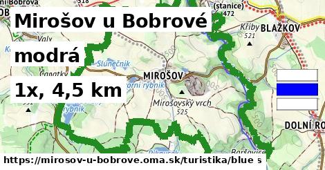 Mirošov u Bobrové Turistické trasy modrá 