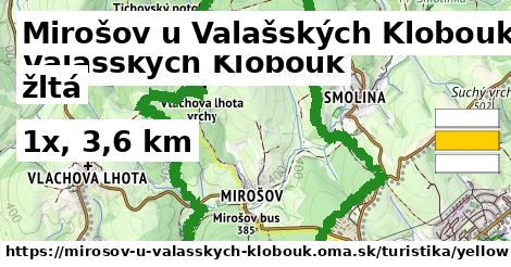 Mirošov u Valašských Klobouk Turistické trasy žltá 