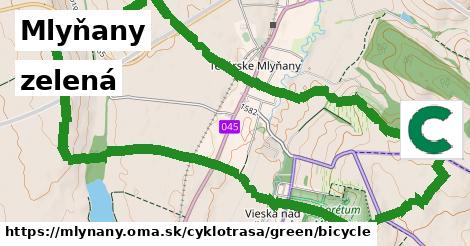 Mlyňany Cyklotrasy zelená bicycle