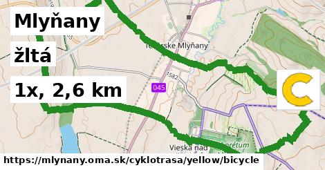 Mlyňany Cyklotrasy žltá bicycle