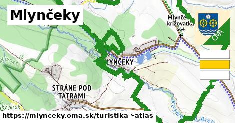 Mlynčeky Turistické trasy  