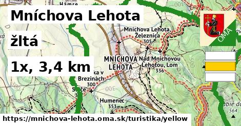 Mníchova Lehota Turistické trasy žltá 