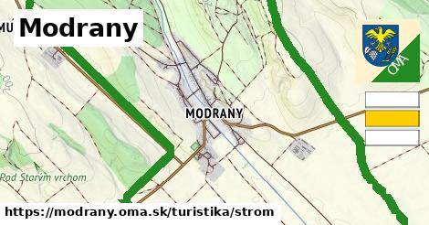 Modrany Turistické trasy strom 