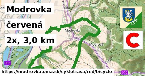 Modrovka Cyklotrasy červená bicycle