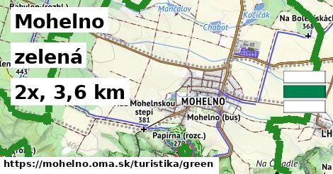 Mohelno Turistické trasy zelená 