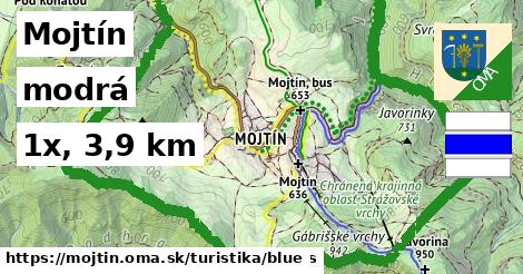 Mojtín Turistické trasy modrá 