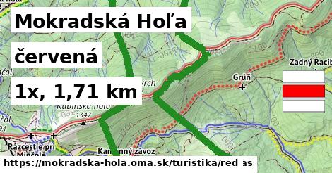 Mokradská Hoľa Turistické trasy červená 