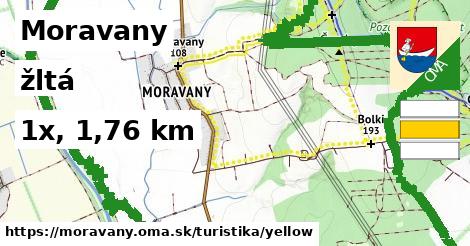 Moravany Turistické trasy žltá 