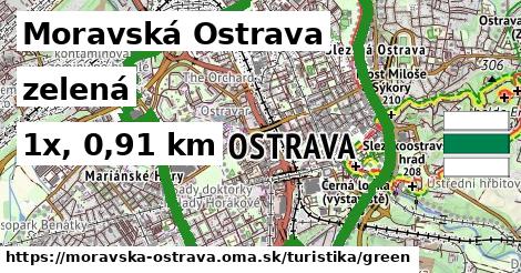 Moravská Ostrava Turistické trasy zelená 