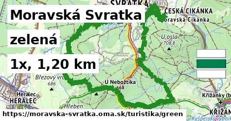 Moravská Svratka Turistické trasy zelená 