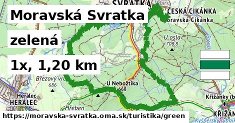 Moravská Svratka Turistické trasy zelená 