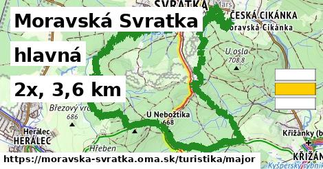 Moravská Svratka Turistické trasy hlavná 