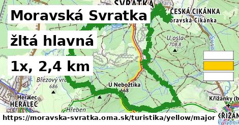 Moravská Svratka Turistické trasy žltá hlavná