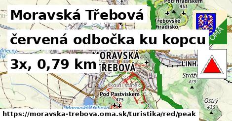Moravská Třebová Turistické trasy červená odbočka ku kopcu