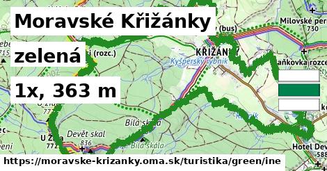 Moravské Křižánky Turistické trasy zelená iná
