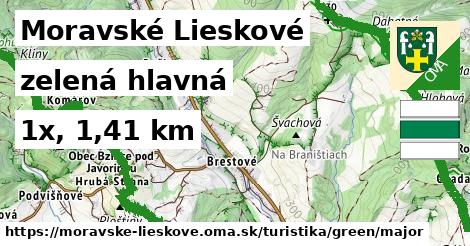 Moravské Lieskové Turistické trasy zelená hlavná