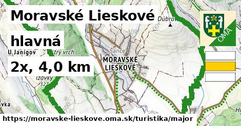 Moravské Lieskové Turistické trasy hlavná 
