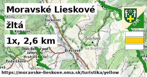 Moravské Lieskové Turistické trasy žltá 