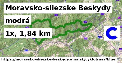 Moravsko-sliezske Beskydy Cyklotrasy modrá 