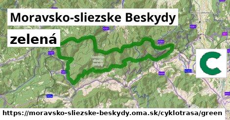 Moravsko-sliezske Beskydy Cyklotrasy zelená 