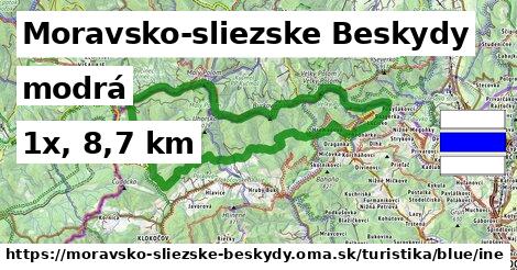 Moravsko-sliezske Beskydy Turistické trasy modrá iná