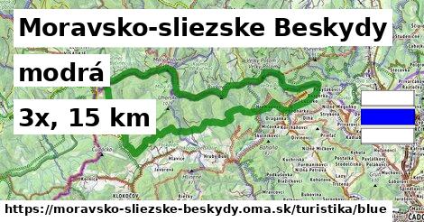 Moravsko-sliezske Beskydy Turistické trasy modrá 