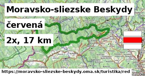 Moravsko-sliezske Beskydy Turistické trasy červená 