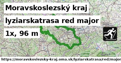 Moravskoslezský kraj Lyžiarske trasy červená hlavná
