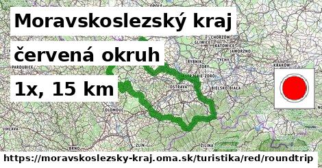 Moravskoslezský kraj Turistické trasy červená okruh