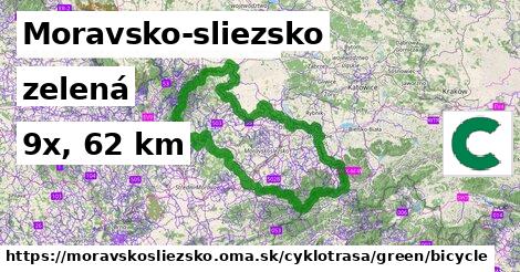 Moravsko-sliezsko Cyklotrasy zelená bicycle
