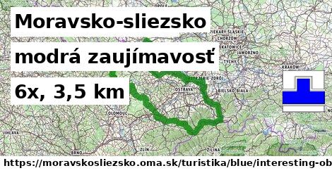 Moravsko-sliezsko Turistické trasy modrá zaujímavosť