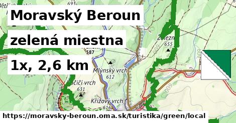 Moravský Beroun Turistické trasy zelená miestna