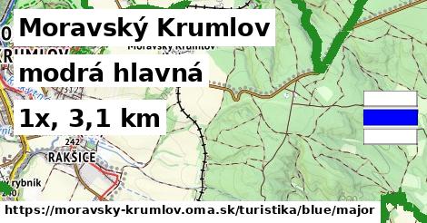 Moravský Krumlov Turistické trasy modrá hlavná