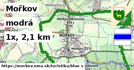Mořkov Turistické trasy modrá 