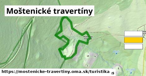 Moštenické travertíny Turistické trasy  