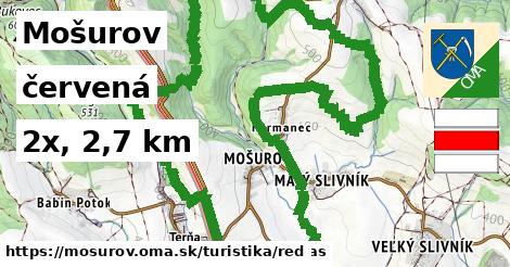 Mošurov Turistické trasy červená 