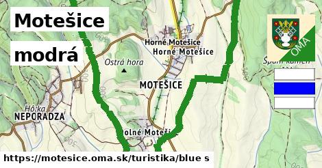 Motešice Turistické trasy modrá 