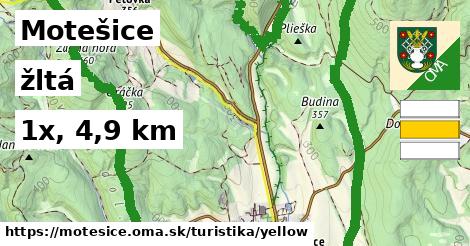 Motešice Turistické trasy žltá 