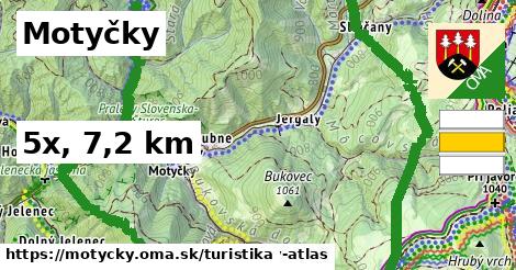 Motyčky Turistické trasy  